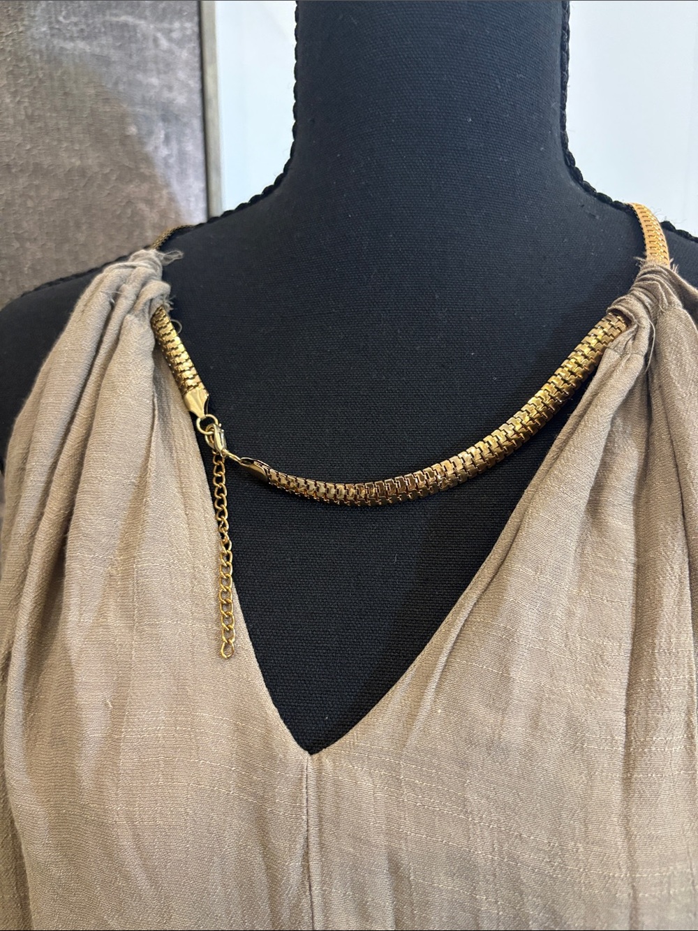 Avenue Beige Halter Ruffle-Hem Maxi Dress - Picture 2 of 7